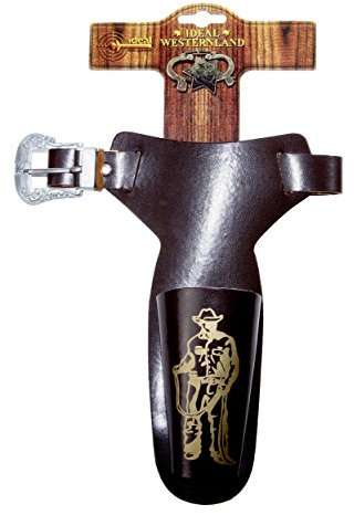Schrödel J.G. Gürtel Cowboy: Pistolengürtel für Spielzeugpistole, mit 1 Holster, ideales Zubehör für Cowboy-Kostüme, 60-90 cm, braun/gold (730 0152)