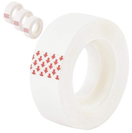 D.RECT INVISIBLE Transparent Ruban Adhésif - Forte Adhérence - Ruban Crépon Polyvalent - 8 Rouleaux, 19mm x 33m