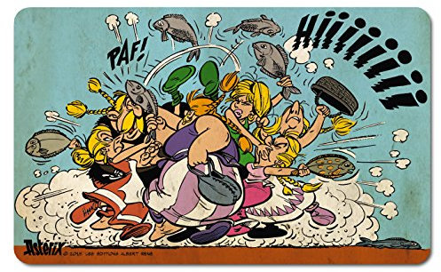 Logoshirt® Asterix I Asterix & Obelix I Fisch-Kampf I Frühstücksbrettchen I Schneidebrett I 23x14cm I spülmaschinenfest & hitzebeständig I Lizenziertes Originaldesign