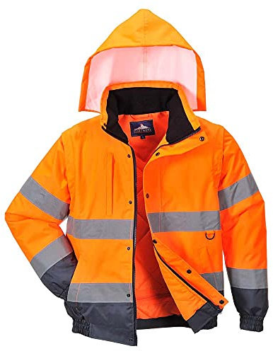 PORTWEST 2-in-1-Sicherheitsjacke. Farbe: Orange/Marineblau, Größe: L, C468ORRL