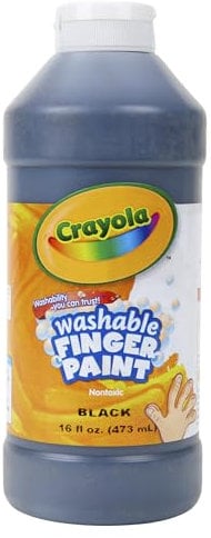 Crayola Washable Finger Paint - Black (16 Oz), Toddler Paint for Arts & Crafts, Kids Classroom Supplies, Nontoxic & Easy To Clean