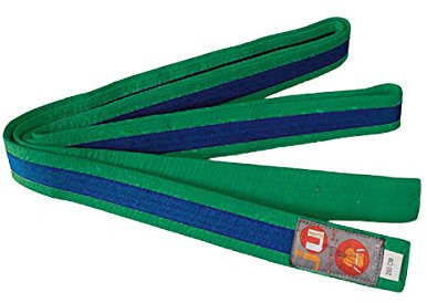 Ju-Sports Budogürtel - grün/blau/grün, Baumwolle I Kampfsport Gürtel Für Budo-Sportarten, Judo, Karate uvm. I Ca. 4 cm breiter Martial Arts Gürtel I 200 cm