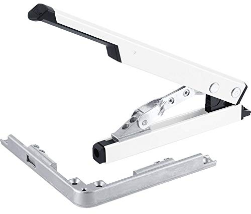 Handhebel mit Eckumlenkung , Aluminium weiß RAL 9016, 1 Garnitur | passend zu GEZE Oberlichtöffner OL 90 N / OL 95 für Fenster