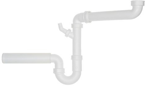 Raumspar-Röhrensiphon 1 1/2  mit einem Geräteanschluss und 50 mm Abgang