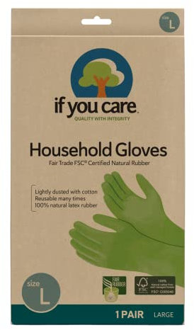 If You Care FSC Certified Fair Rubber Latex Household Gloves, Large, Green, Pack
