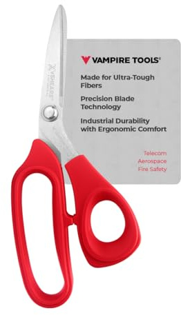 VAMPLIERS 20,3 cm Glasfaser-Kevlar-Schere, Industriequalität, robuste | Hartstahl, schneidet Kevlar, Dyneema, Spectra, Vectran, Dacron, Nomex, Technora, Innegra, Kohlefaser, Fiberglas