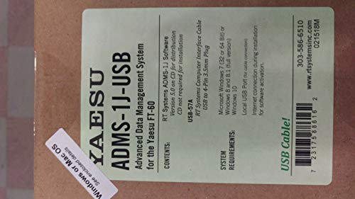 Yaesu RT Systems ADMS-1J Programming Software on CD with USB Computer Interface Cable for FT-60R by by