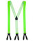 shenky Hosenträger Leder Knopfloch ohne Clips Y-Form 6 Knopflöcher Buttonhole Braces Edelweiß Fasching Oktoberfest (Neongrün)