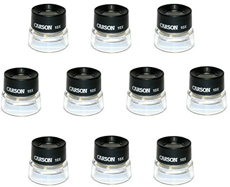 Carson Unisex-Erwachsene LumiLoupe fache Standlupe – 10 Stück, schwarz/transparent
