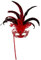 W WIDMANN MILANO Party Fashion, Marchesa Maske, raffiniertes Design in Rot und Schwarz, funkelnde Strasssteine, vielseitig für alle Anlässe, luxuriöse Details, garantierte Qualität