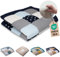 ULLENBOOM Krabbeldecke für Baby 140x140 cm, 100% OEKO-TEX Materialien, Made in EU, Dick & weich gepolstert, Blau Hellblau Grau - ideal als Babydecke, Krabbelmatte & Spieldecke Baby
