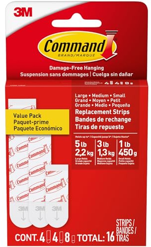 - Assorted Refill Strips, White, 16/Pack