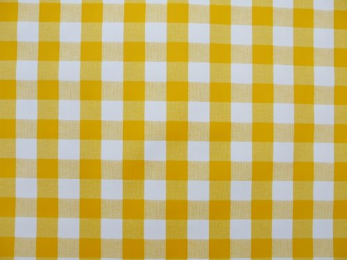 1 m Pièces de PVC/vinyle NAPPE – Carreaux Vichy jaune