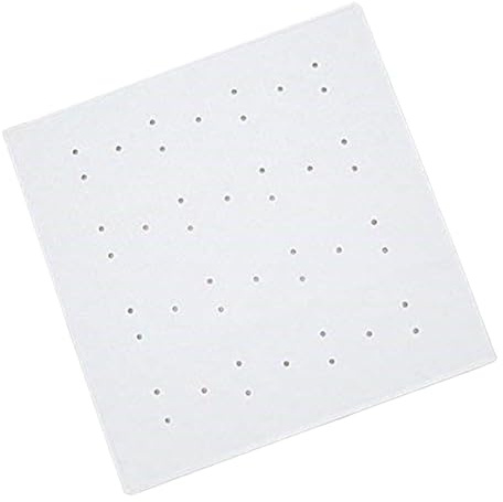 Blue Canyon Nonslip Antibacterial Rubber Shower Mats, Quick Dry Bathmat for Shower with Suction Pads & Drain Holes, Mould Resistant Bathroom Accessory, Durable Bath Rug Runner 53x53 cm – White