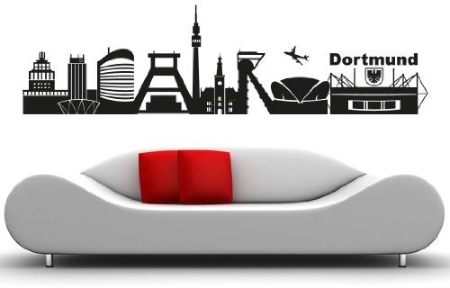 wandtattoo-factory Skyline Dortmund - 130 x 40cm - Farbe: Schwarz