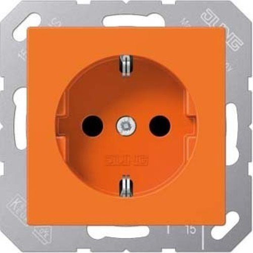 Jung 1520 BF O Schuko Steckdose 16 A 250 V bruchsicher Serie A orange, 250 V