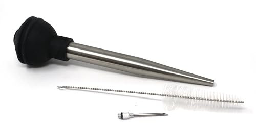 Norpro Deluxe Stainless Steel Baster with Injector and Cleaning Brush