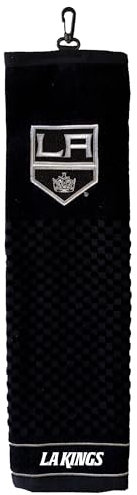 Team Golf NHL Los Angeles Kings Besticktes Golf-Handtuch, Besticktes Golf-Handtuch, Kariertes Scrubber-Design, gesticktes Logo