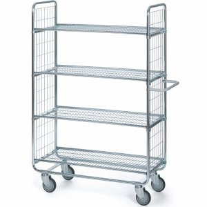 Helge Nyberg Gitterwagen Serie 100 4 Etagen 120x45cm Silber