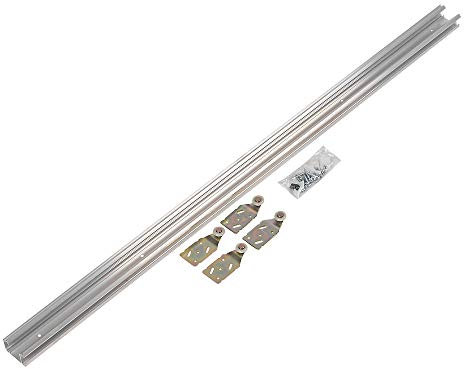 Henderson Double Top Sliding Wardrobe Door Kit, 1.5m Track, for 2 Doors, 45kg Capacity