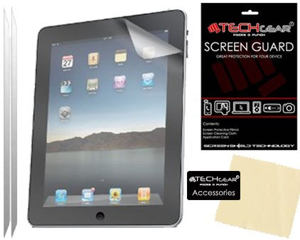 TECHGEAR [2 Stück Matte Displayschutzfolien für iPad 4 - Matte Blendschutz Schutzfolie für Apple iPad 4 mit Reinigungstuch + Applikationskarte