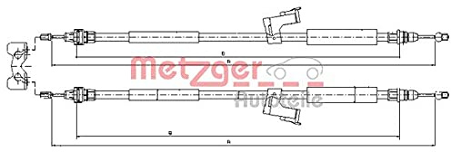 Seilzug Feststellbremse hinten METZGER passend für VOLVO S40 II