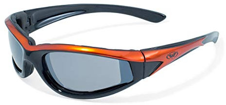 Global Vision Eyewear Sonnenbrille Hawkeye mit Orange Rahmen und Flash Mirror Objektive