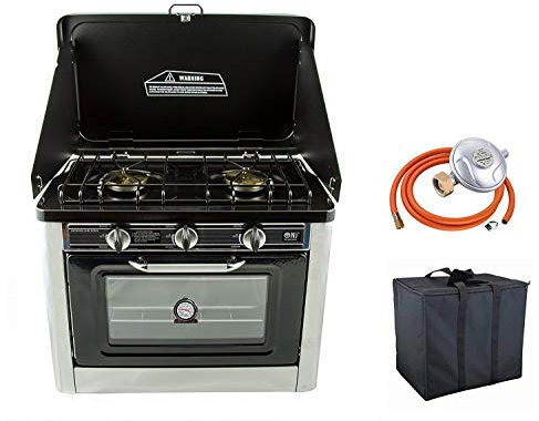 NJ CO-01 Portable Camping Gas Oven & Stove Combo - Outdoor LPG Cooker