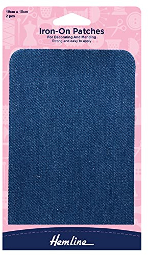 Iron-On Patches - 2 Pieces 10cm x 15cm - Denim