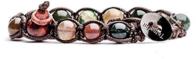 Tamashii Bracciale originale tibetano realizzato con pietre naturali AGATA MUSK