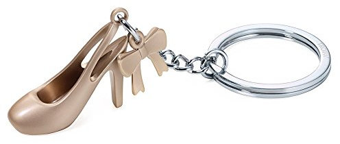 TROIKA Schlüsselanhänger,Carolina - KR15-22/GO - Goldener Highheel mit Goldener Schleife - Damenschuh - das Original von TROIKA