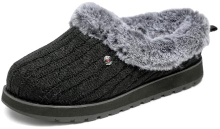 Skechers Women's Keepsakes Ice Angel Slipper, Black, 6.5 UK