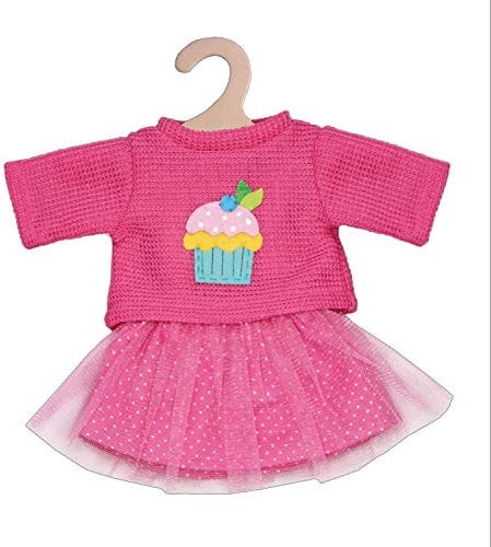 Heless 1050 - Bekleidungs-Set für Puppen, 2 teilig mit Pullover und Tüllrock, in den Farbvarianten Blau, Rosa und Pink, 1 von 3 Designs (zufällige Auswahl), Größe 28 - 35 cm