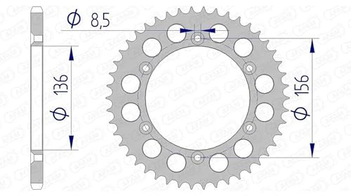 Alu-Kettenrad AFAM 520-44Z (Gun Metal)