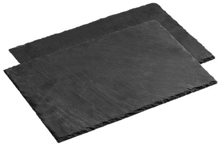 Premier Housewares Rectangular Place Mats Black Table Mats Placemats and coaster sets 2 Non Slip Mat Height 1 cm x Width 30 cm x Depth 20 cm