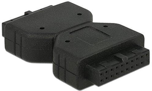 Delock Gender Changer USB - 19-polige USB 3.0-Stiftleiste (W) bis 19-polige USB 3.0-Stiftleiste (W) ( USB 3.0 ) - Schwarz, 65679