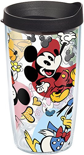 Tervis Disney - Classic Characters Tumbler with Wrap and Black Lid, Tritan, 16 Fluid_Ounces, Clear