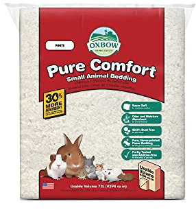 Oxbow Animal Health Pure Comfort Bettwäsche, Kaninchen, Hamster und Meerschweinchen, Hasenzubehör für Katzentoilette, Haustiersicher, 99,9% staubfrei, weißes Papier, 72 Liter Beutel