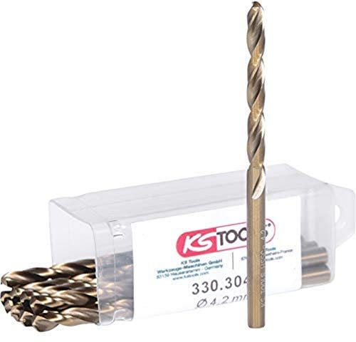 KS Tools 330.3042 HSS-G Co 5 Spiralbohrer, 4,2mm, 10er Pack