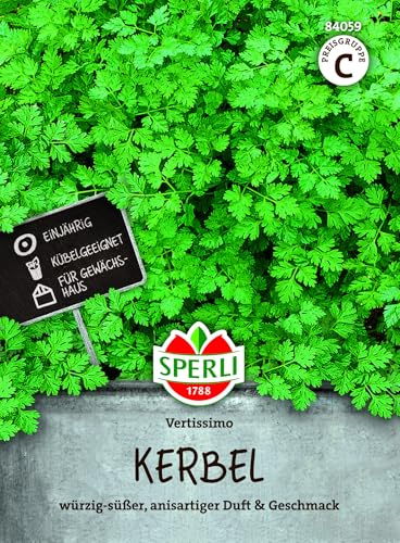 Sperli Kerbelsamen Vertissimo 84059, Kräutersaat | Aromatische Kräutersamen für Balkon & Garten, Würzkraut für die französische Küche, Kräuter