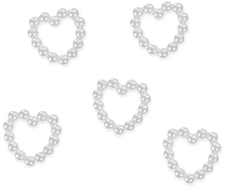 Oblique Unique® 50 Perlenherzen Deko Streuteile Scrapbooking Tischdeko Streudeko Hochzeit