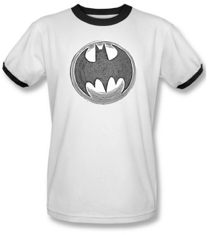 Batman - Herren Ritter Knockout Ringer T-Shirt in weiÃŸ / schwarz, XX-Large, White/Black