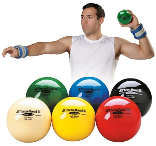 Thera-Band Soft Weights - Set of 6 (1 of Each Weight) - Each 4.5 Diameter - for Hand Exercise and Therapy by TheraBand