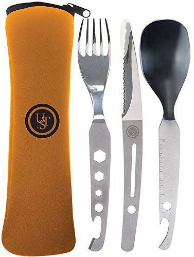 UST Utilitensil Set with Stainless Steel Multi-Functional Utensils and Carry-Case for Your All-in-One Camping, Backpacking or Outdoor Emergency Needs