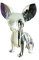 Meubletmoi Chihuahua-Statue – moderne Dekoration – Schwarz Violett Grau – Trend Moderne Kunst