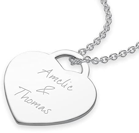 Kette mit Gravur Silber 925 für 2 o. 3 Namenskette Wunsch-Namen Kinder Mütter Freundin Damen Schmuck Name Halskette mit Frauen Liebe personalisierte persönliche individuelle Herz Geschenke