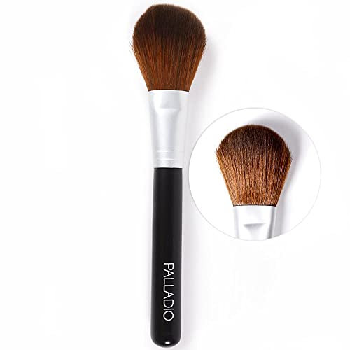 Palladio Powder Brush, Large All Over Face Makeup Brush, Buffs Loose Powder, Flawless Blending, Smooth Finish, Synthetic Natural Bristles, Soft Feel, Comfortable Grip, Professional Application
