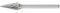 PFERD HM-Frässtift, Spitzkegelform SKM, Zahnung 3 PLUS, Frässtift-ø 6mm, Schaft-ø 3mm, Länge 43mm, 21215083 – für universelle Anwendungen auf den wichtigsten industriell verwendeten Werkstoffen