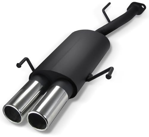 JOM Car Parts & Car Hifi GmbH 89027 Stahl-Endschalldämpfer mit 2X 76mm Endrohren gerade
