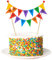 amazing buntings, Happy Birthday Cake Topper, Rainbow Bunting Flags Banner Party Decoration, Fully Assembled with Food Grade Wooden Poles, Large